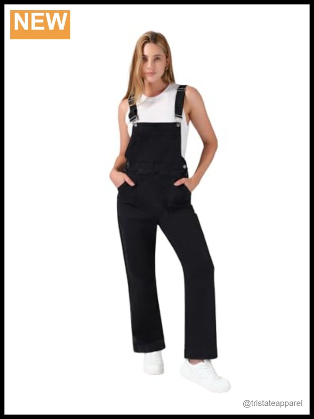 Women's Denim Overalls Adjustable Straps Stretch Cotton Blend Utility Pockets